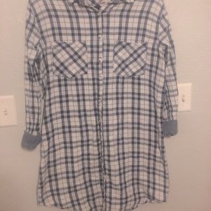 Navy & Cream Flannel Dress